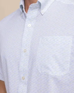 Clearance Southern Tide Brrr° Intercoastal Casual Water Short Sleeve Sport Shirt Classic White