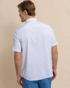 Clearance Southern Tide Brrr° Intercoastal Casual Water Short Sleeve Sport Shirt Classic White