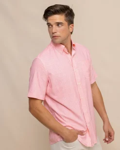 Shop Southern Tide Brrr° Intercoastal What The Shell Short Sleeve Sport Shirt Conch Shell