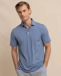 Best Southern Tide Brrr°-Eeze Baytop Stripe Performance Polo