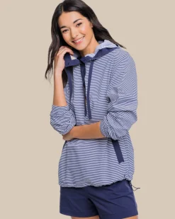 Discount Southern Tide Calie Skip Stripe Popover Classic White