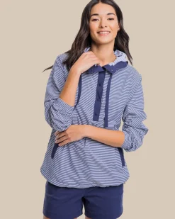 Discount Southern Tide Calie Skip Stripe Popover Classic White