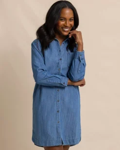 Store Southern Tide Cam Denim Dress Medium Wash Indigo