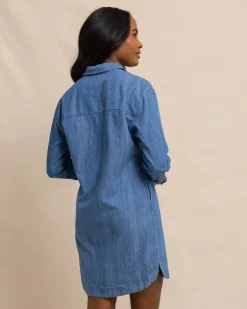 Store Southern Tide Cam Denim Dress Medium Wash Indigo