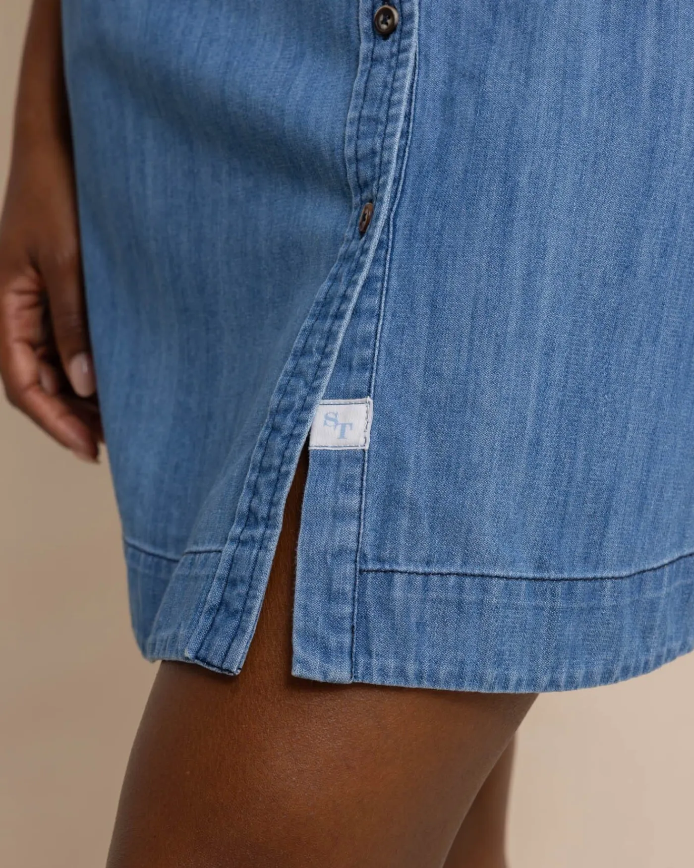 Clearance Southern Tide Cam Denim Dress Medium Wash Indigo