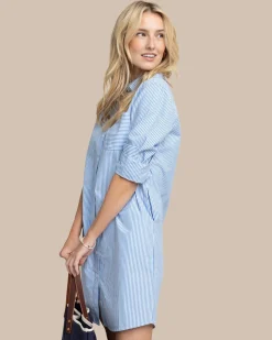 Outlet Southern Tide Cam Stripe Poplin Dress