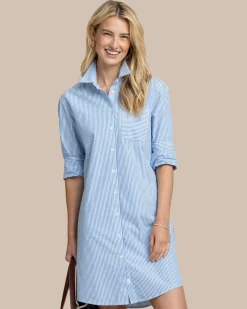 Discount Southern Tide Cam Stripe Poplin Dress