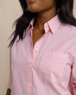 Discount Southern Tide Cam Stripe Poplin Dress