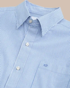 Flash Sale Southern Tide Charleston Granby Stripe Long Sleeve Sport Shirt Cobalt Blue