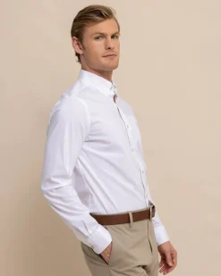 Online Southern Tide Charleston Overbrook Solid Long Sleeve Sport Shirt Classic White