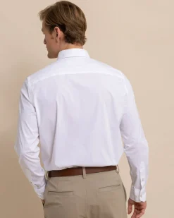 Online Southern Tide Charleston Overbrook Solid Long Sleeve Sport Shirt Classic White