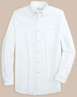 Online Southern Tide Charleston Overbrook Solid Long Sleeve Sport Shirt Classic White