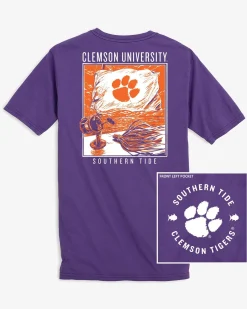 Best Southern Tide Clemson Tigers Fishing Flag T-Shirt