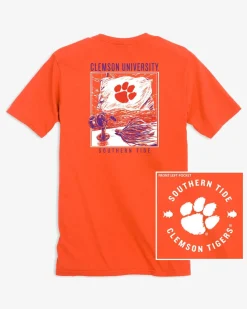 Best Southern Tide Clemson Tigers Fishing Flag T-Shirt