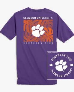 Shop Southern Tide Clemson Tigers Halftone Monstera T-Shirt