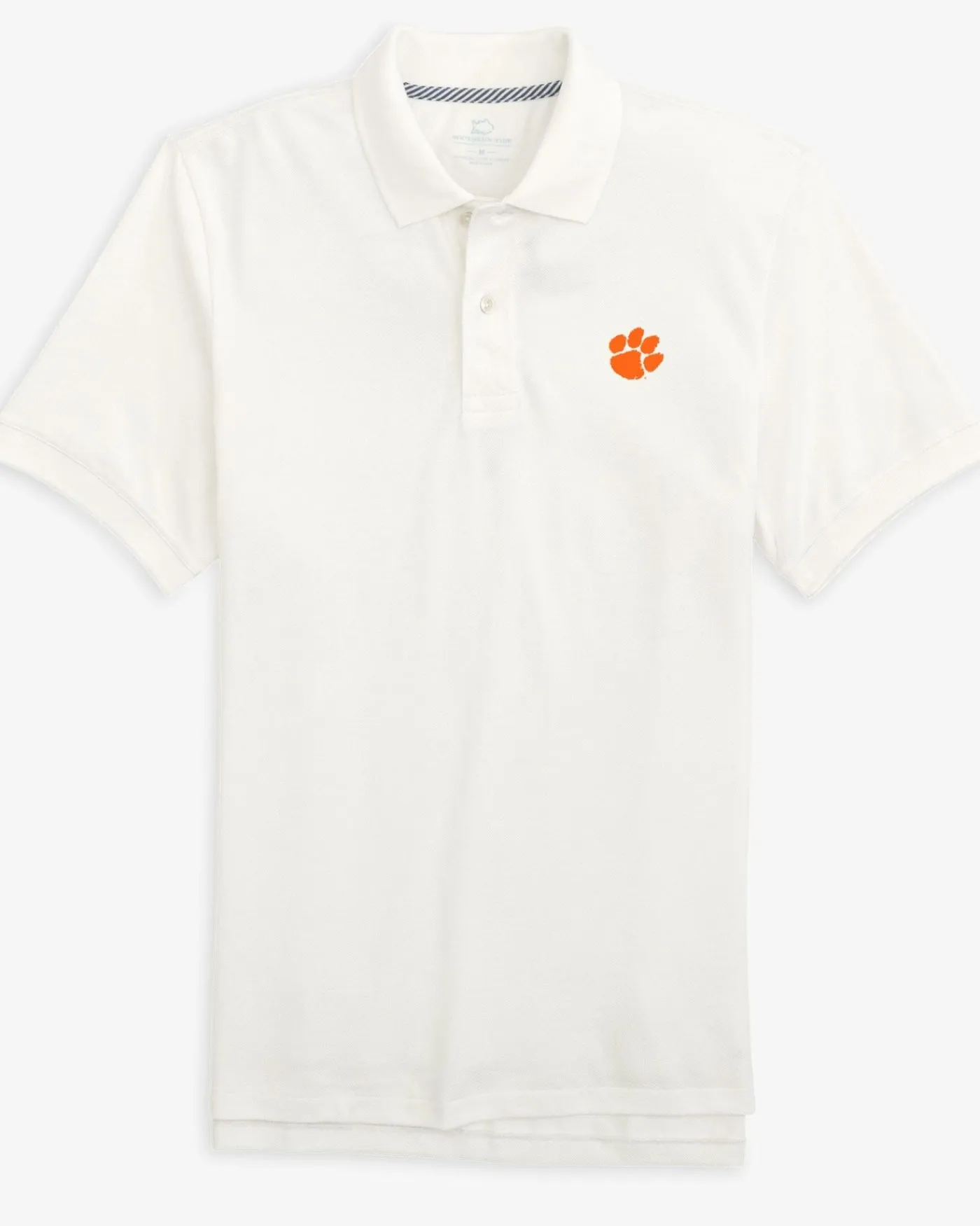 Cheap Southern Tide Clemson Tigers Skipjack Polo Classic White