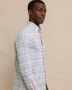 Cheap Southern Tide Coastal Passage Pelham Gingham Long Sleeve Sport Shirt