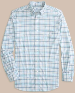Cheap Southern Tide Coastal Passage Pelham Gingham Long Sleeve Sport Shirt