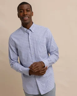 Best Sale Southern Tide Coastal Passage Trailside Plaid Long Sleeve Sport Shirt