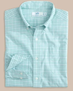 Best Sale Southern Tide Coastal Passage Trailside Plaid Long Sleeve Sport Shirt