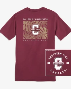Outlet Southern Tide College Of Charleston Halftone Monstera T-Shirt Chianti