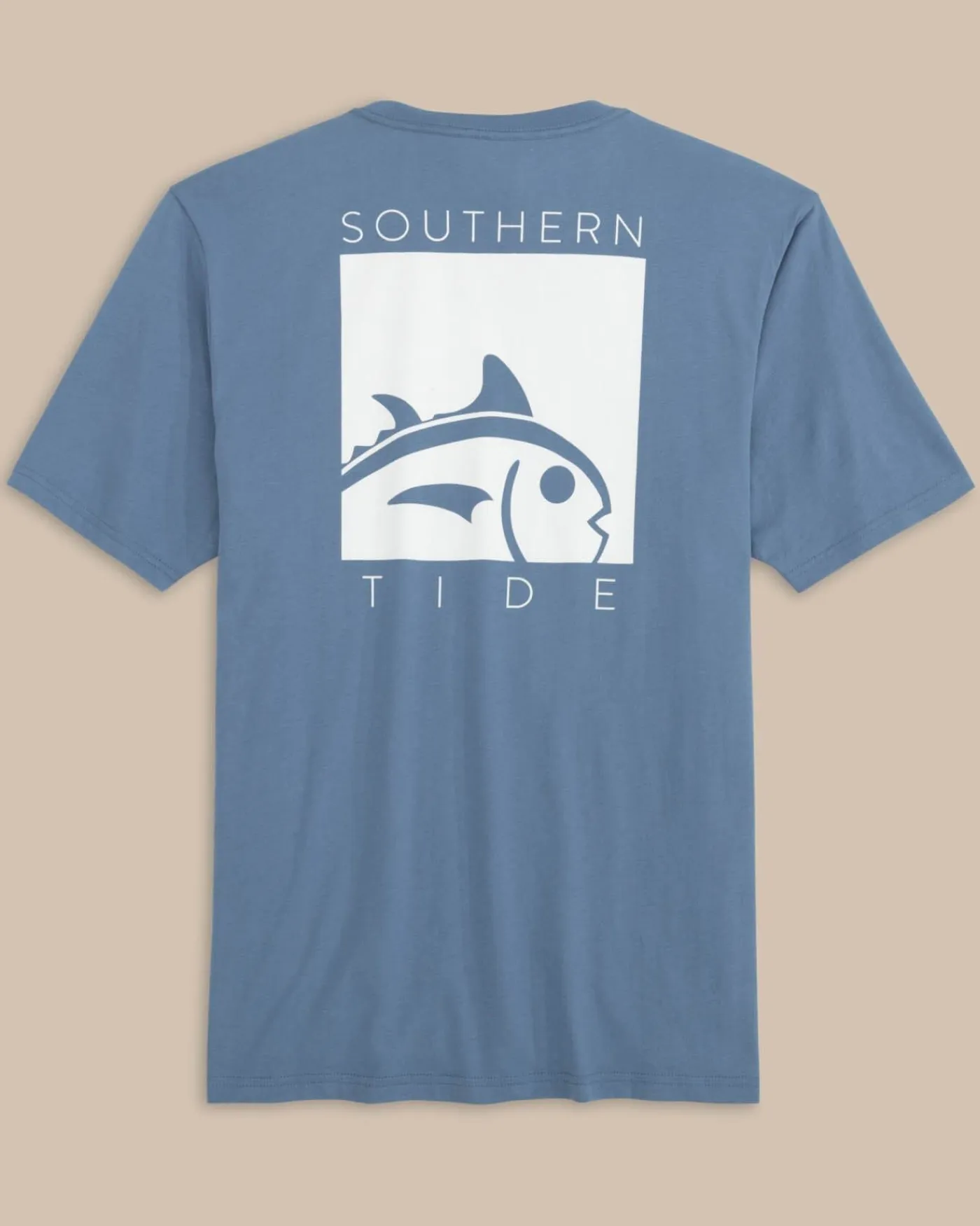 Best Southern Tide Cropped Skipjack Box Short Sleeve T-Shirt Coronet Blue