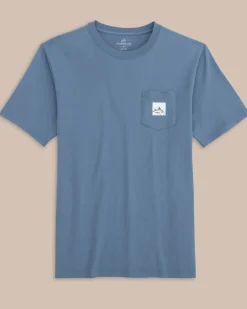 Best Southern Tide Cropped Skipjack Box Short Sleeve T-Shirt Coronet Blue