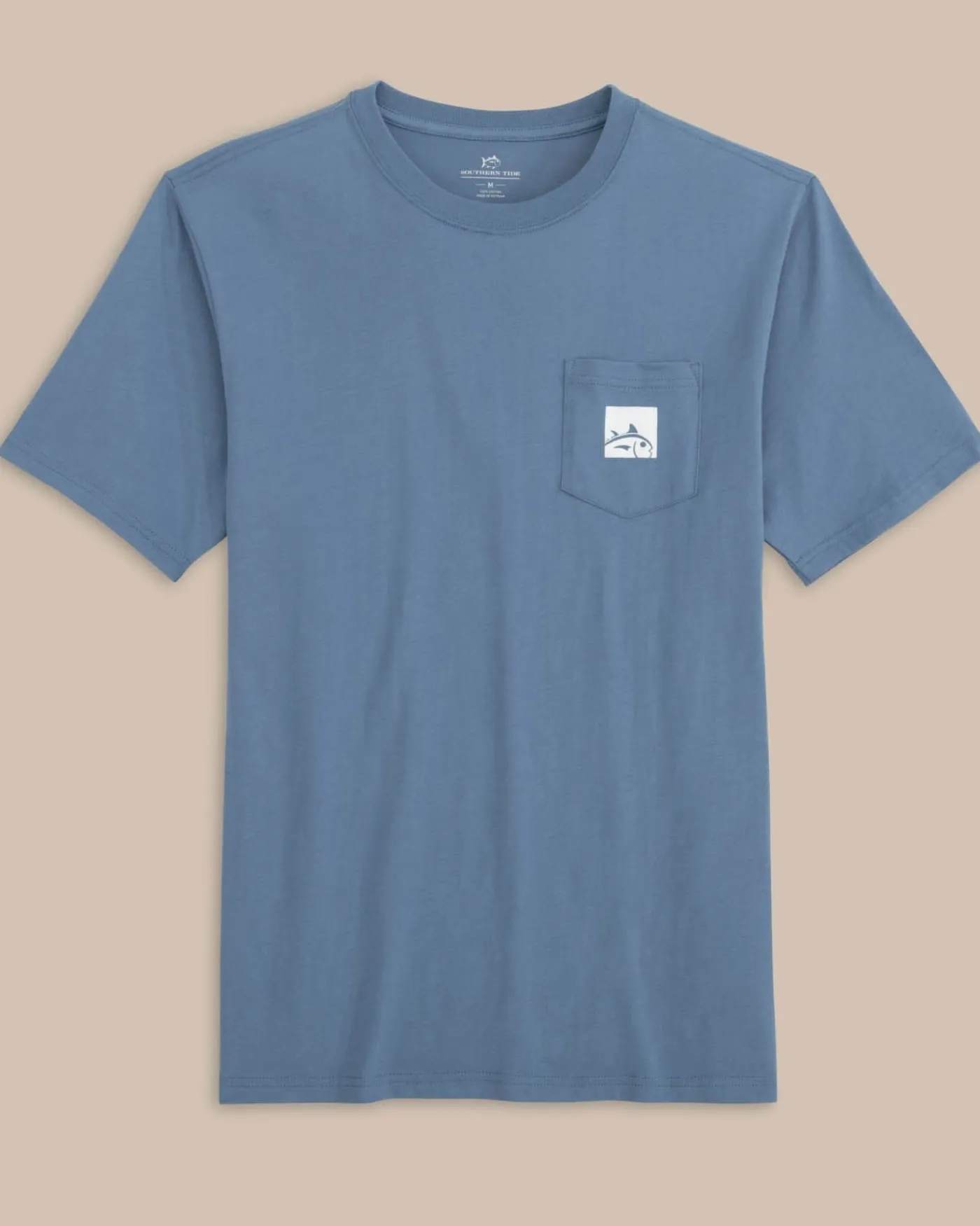 Best Southern Tide Cropped Skipjack Box Short Sleeve T-Shirt Coronet Blue