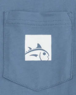 Best Southern Tide Cropped Skipjack Box Short Sleeve T-Shirt Coronet Blue