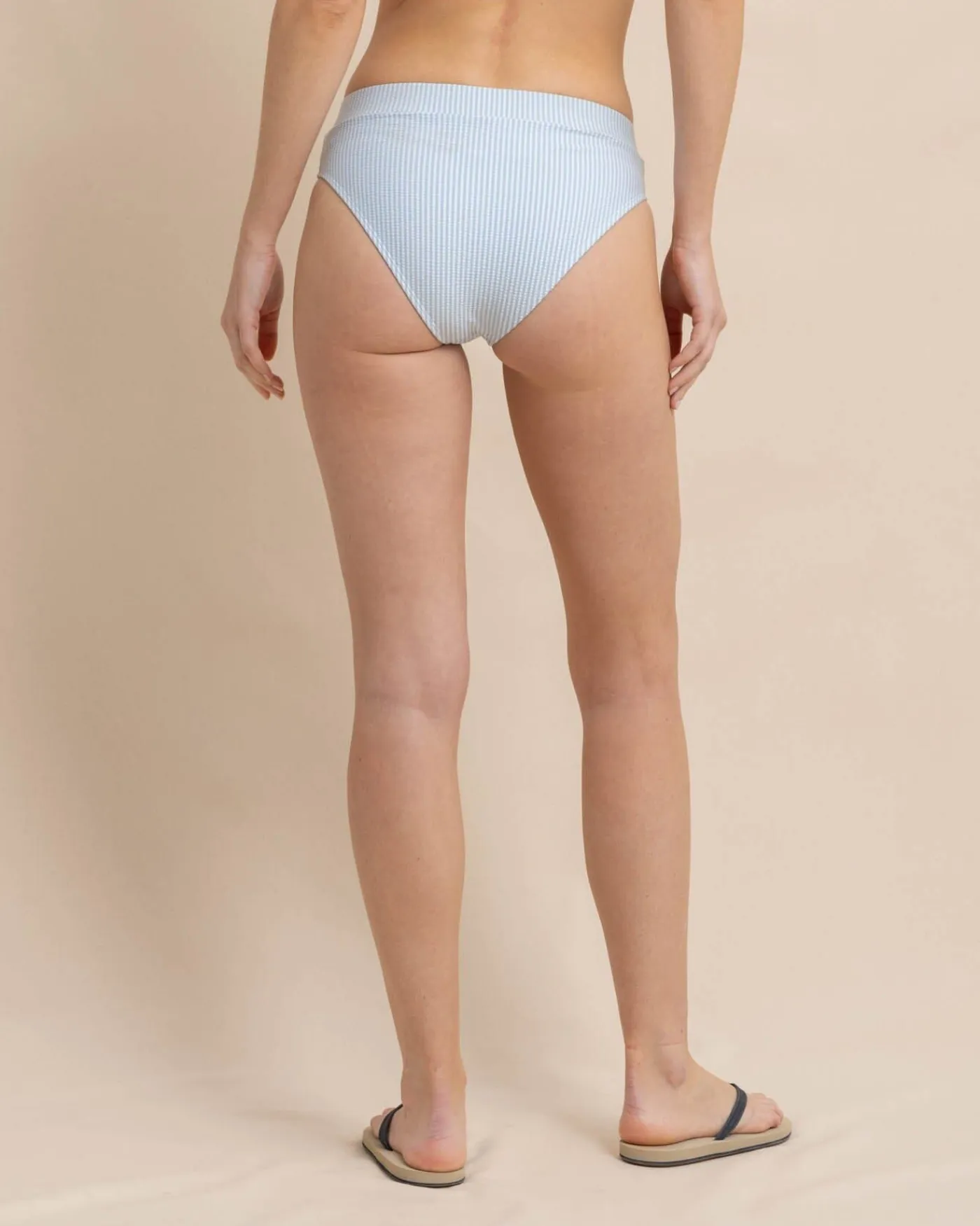 Cheap Southern Tide Cross Over Seersucker Bikini Bottom Clearwater Blue