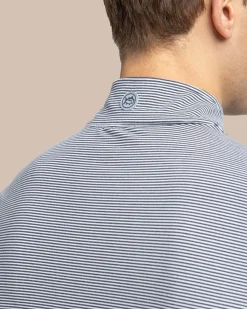 New Southern Tide Cruiser Micro-Stripe Heather Quarter Zip