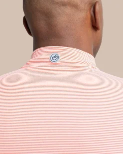 New Southern Tide Cruiser Micro-Stripe Heather Quarter Zip