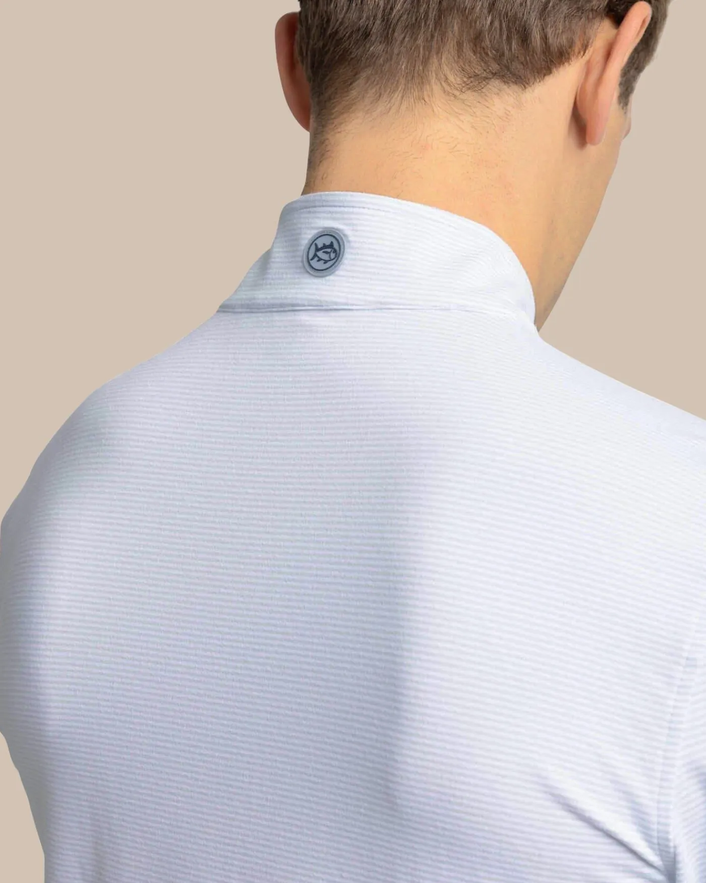 New Southern Tide Cruiser Micro-Stripe Heather Quarter Zip