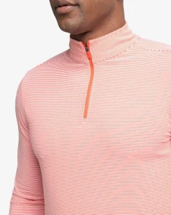 New Southern Tide Cruiser Micro-Stripe Heather Quarter Zip