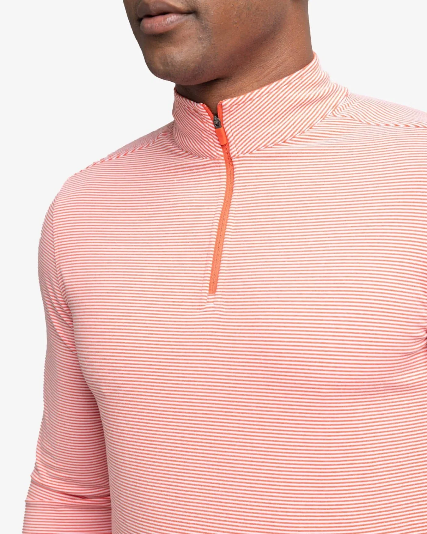 New Southern Tide Cruiser Micro-Stripe Heather Quarter Zip
