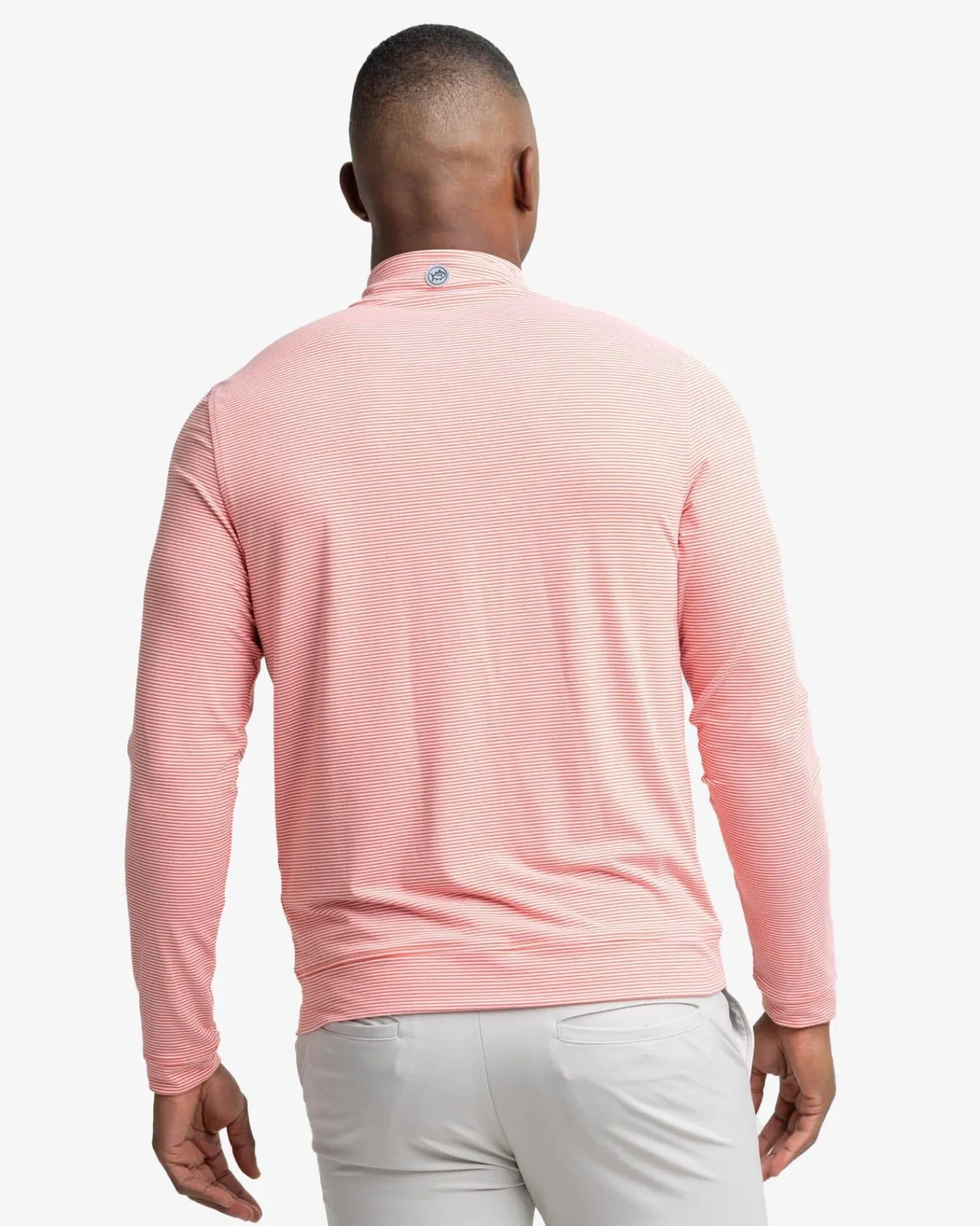 New Southern Tide Cruiser Micro-Stripe Heather Quarter Zip
