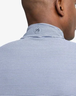 New Southern Tide Cruiser Micro-Stripe Heather Quarter Zip