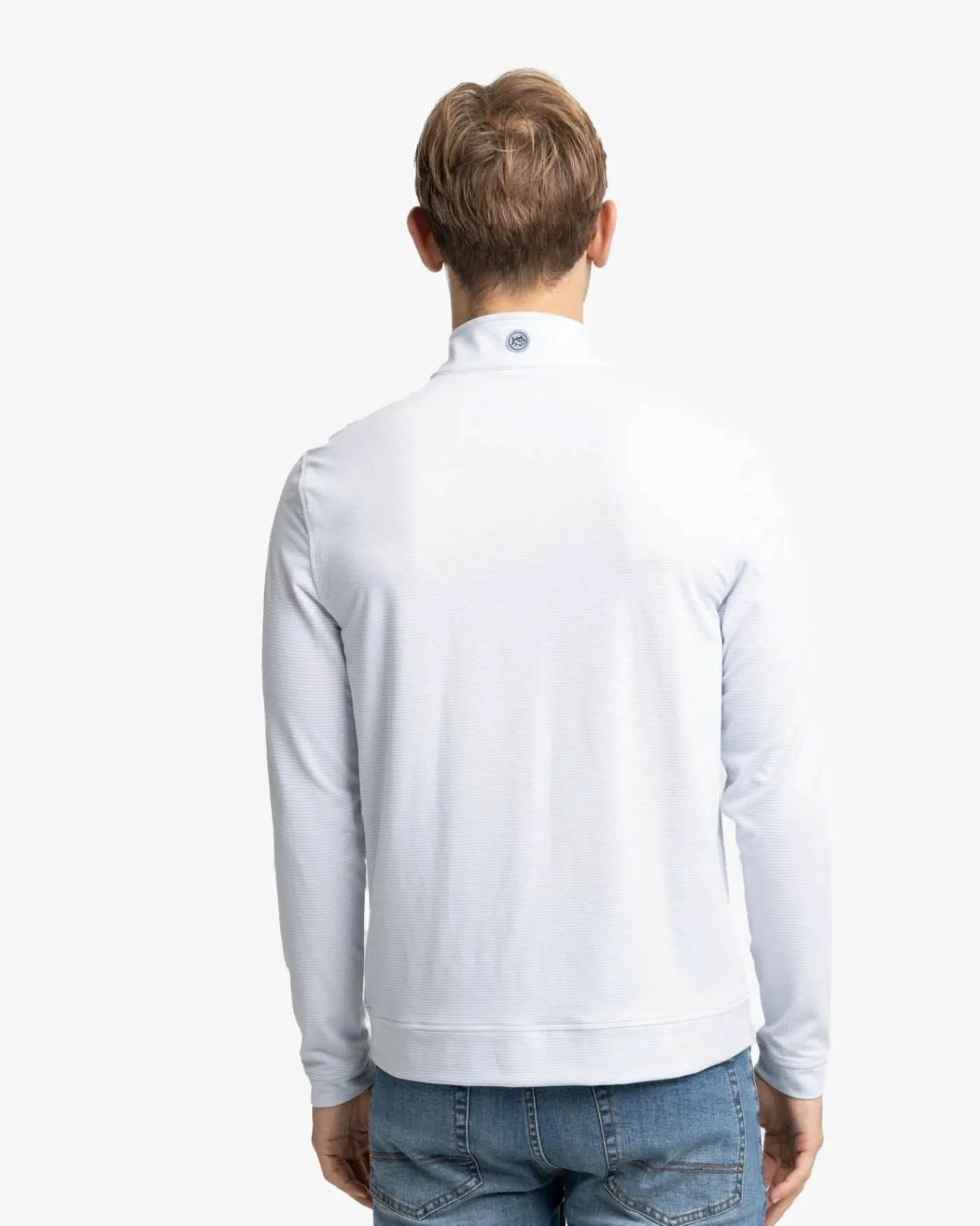 New Southern Tide Cruiser Micro-Stripe Heather Quarter Zip