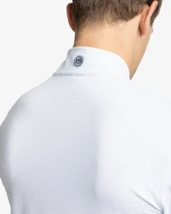 New Southern Tide Cruiser Micro-Stripe Heather Quarter Zip