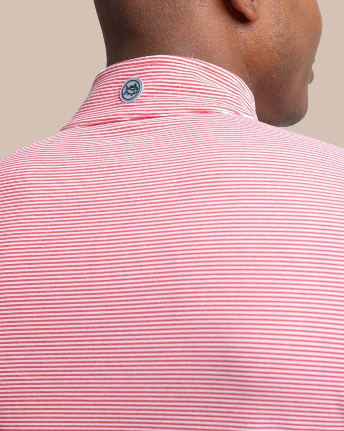 New Southern Tide Cruiser Micro-Stripe Heather Quarter Zip