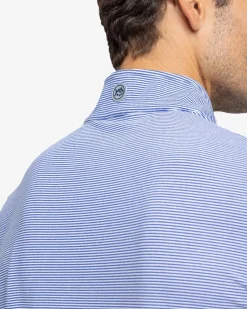New Southern Tide Cruiser Micro-Stripe Heather Quarter Zip