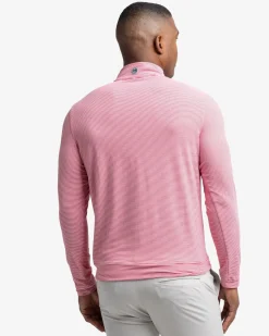 New Southern Tide Cruiser Micro-Stripe Heather Quarter Zip