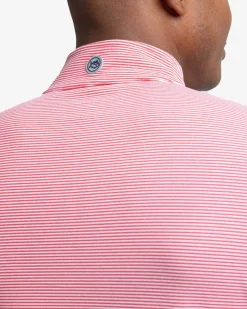 New Southern Tide Cruiser Micro-Stripe Heather Quarter Zip