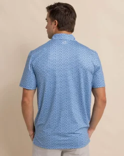Discount Southern Tide Driver Casual Water Printed Polo Coronet Blue