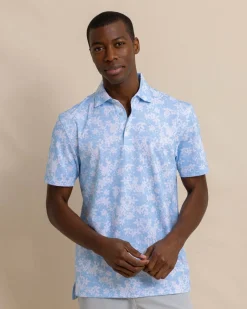 New Southern Tide Driver Island Blooms Printed Polo