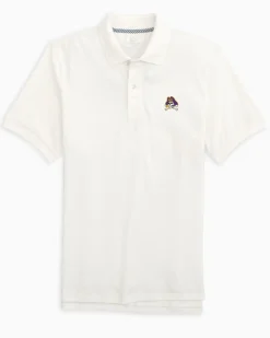 Cheap Southern Tide East Carolina Pirates Skipjack Polo Classic White