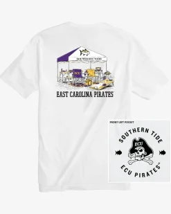 Sale Southern Tide East Carolina Pirates Tailgate Time T-Shirt Classic White