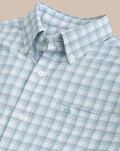 Discount Southern Tide Ellington Plaid Intercoastal Sport Shirt Dream Blue