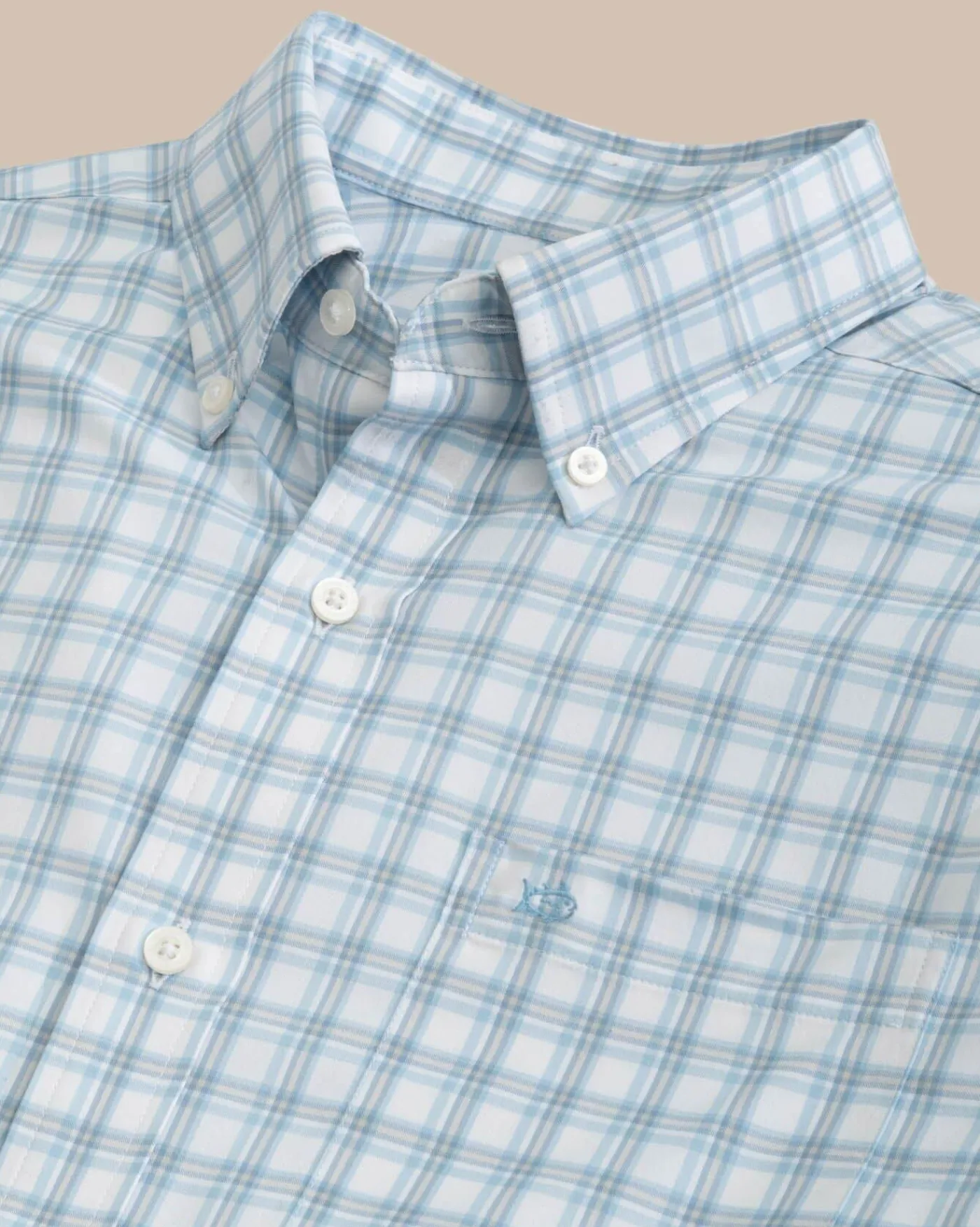 Discount Southern Tide Ellington Plaid Intercoastal Sport Shirt Dream Blue