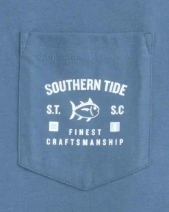 Store Southern Tide Finest Craftsmanship Short Sleeve T-Shirt Coronet Blue